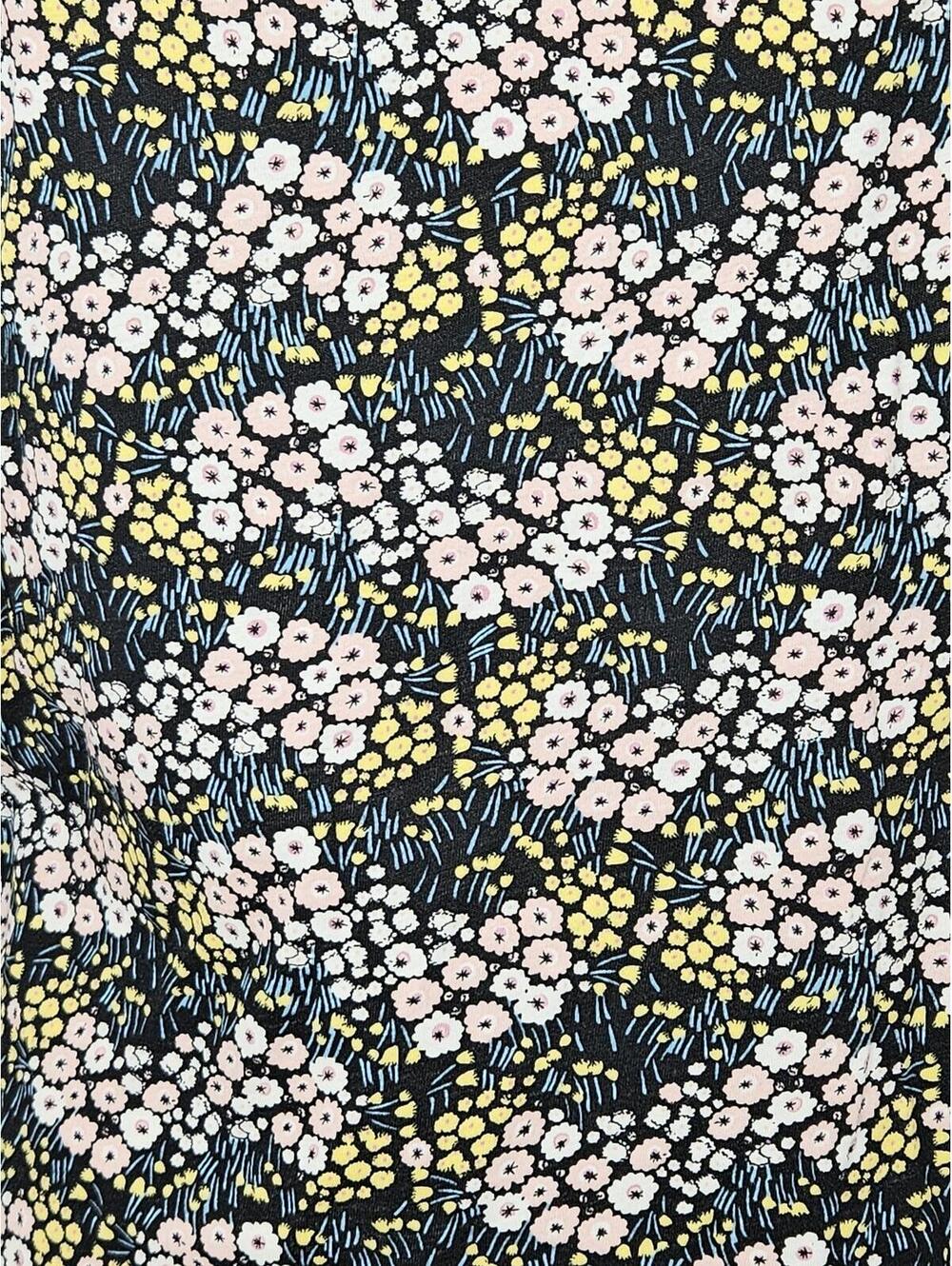 H&M Basic large black with floral printed cotton blouse - Picture 4 of 7